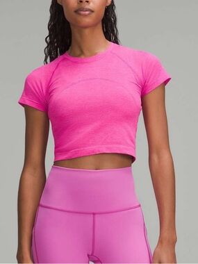 Lululemon Run Swiftly cropped  short sleeved shirt size 12